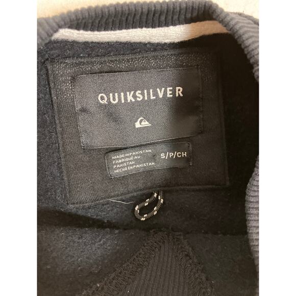 Quicksilver Embroidered Crewneck Men's Small Y2k 90's Black Silver - Picture 3 of 6